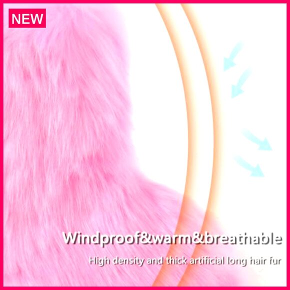 Women's Faux Fur Snow Boots Mid-Calf Winter Shoes Warm Fuzzy Outdoor - Picture 4 of 8